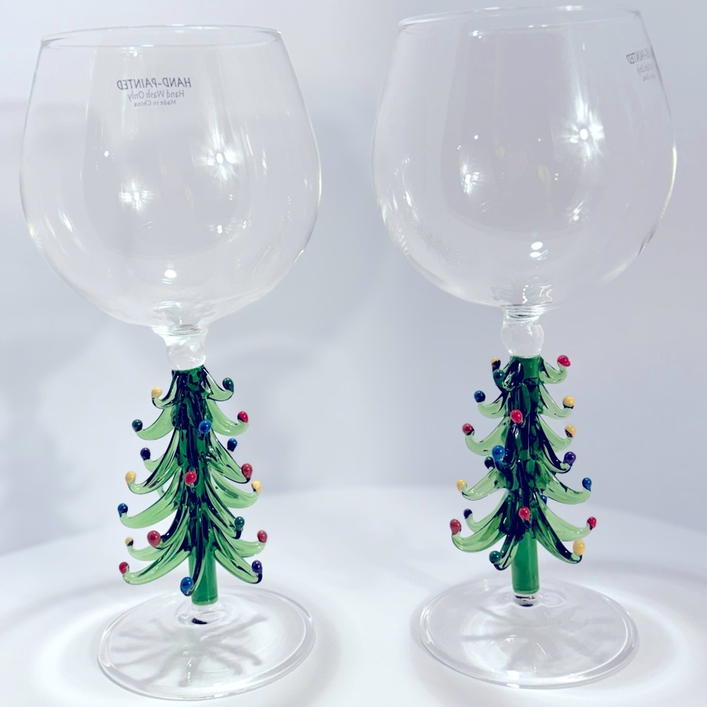 Christmas wine glasses